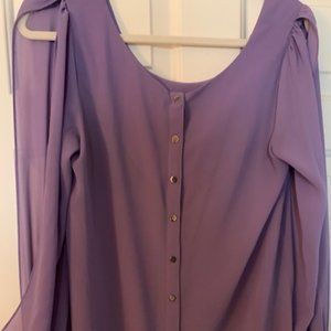 Sheer Lavender Top with Silver Beading